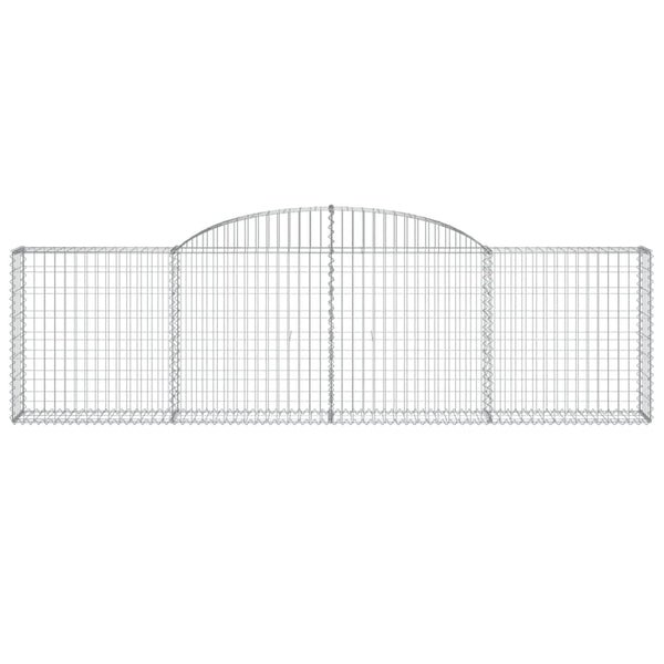 Gabione mit Hochbogen 300x30x80/100 cm Verzinktes Eisen