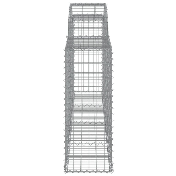 Gabione mit Hochbogen 300x30x80/100 cm Verzinktes Eisen