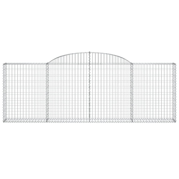Gabione mit Hochbogen 300x30x100/120 cm Verzinktes Eisen