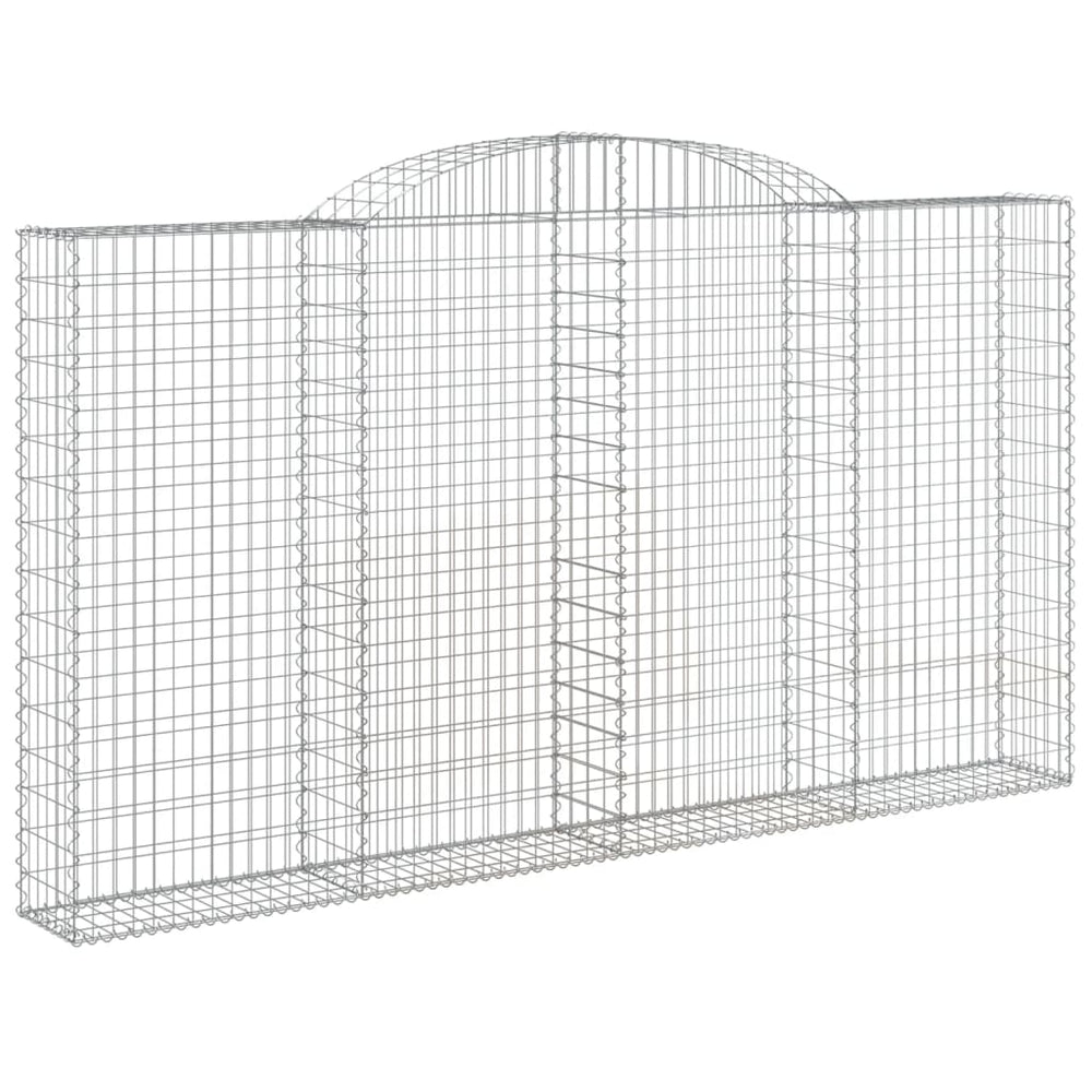Gabione mit Hochbogen 300x30x160/180 cm Verzinktes Eisen