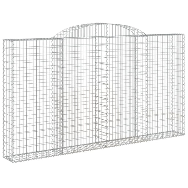 Gabione mit Hochbogen 300x30x160/180 cm Verzinktes Eisen