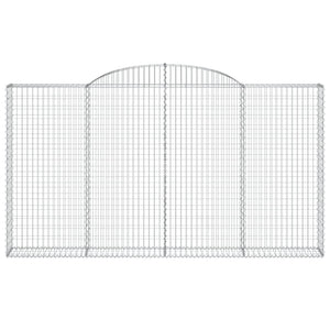 Gabione mit Hochbogen 300x30x160/180 cm Verzinktes Eisen