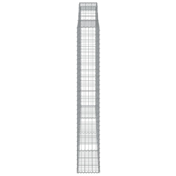 Gabione mit Hochbogen 300x30x200/220 cm Verzinktes Eisen