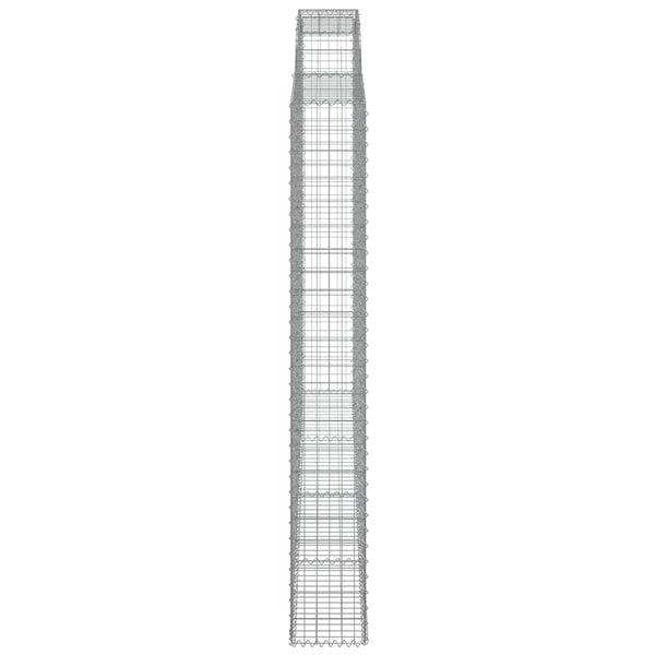 Gabione mit Hochbogen 300x30x220/240 cm Verzinktes Eisen