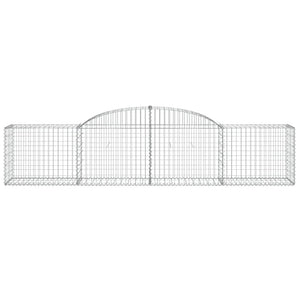 Gabione mit Hochbogen 300x50x60/80 cm Verzinktes Eisen