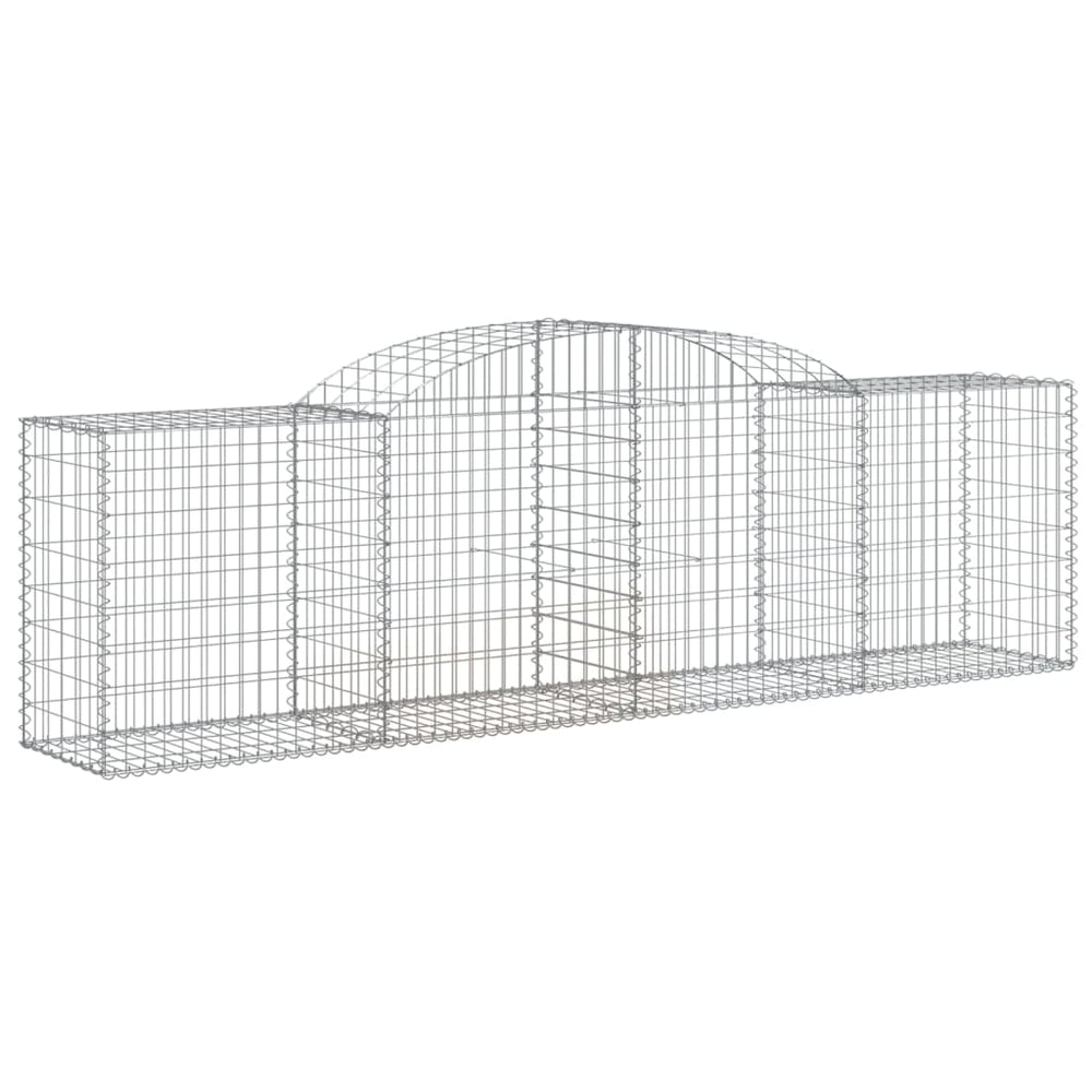 Gabione mit Hochbogen 300x50x80/100 cm Verzinktes Eisen