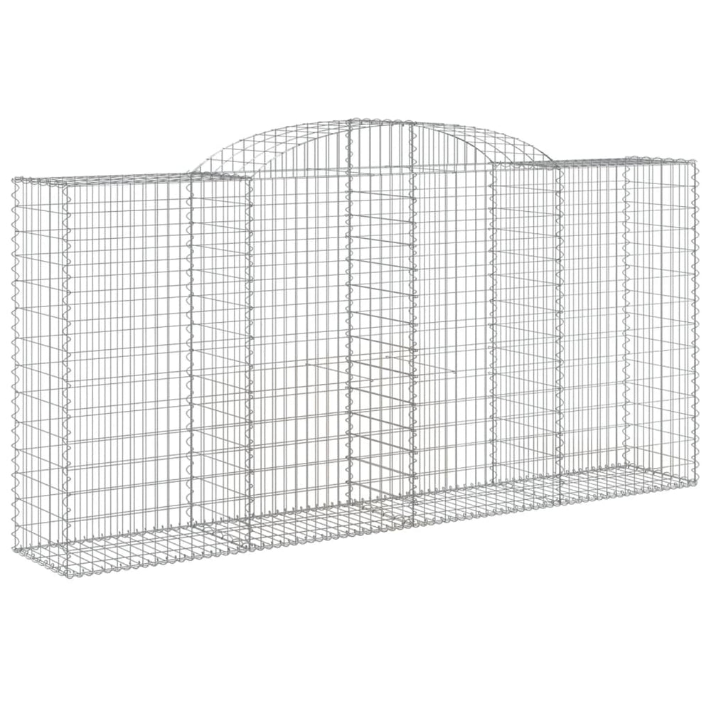 Gabione mit Hochbogen 300x50x140/160 cm Verzinktes Eisen