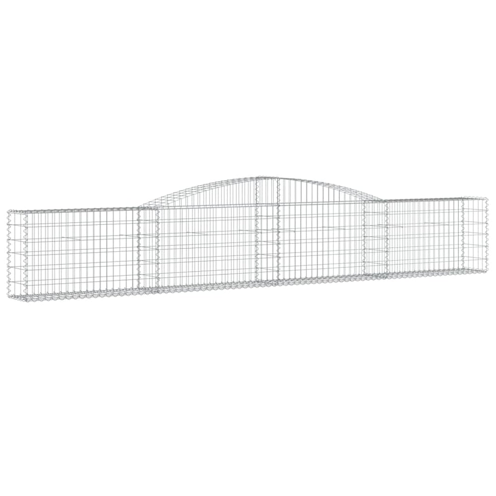 Gabione mit Hochbogen 400x30x60/80 cm Verzinktes Eisen