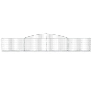 Gabione mit Hochbogen 400x30x60/80 cm Verzinktes Eisen