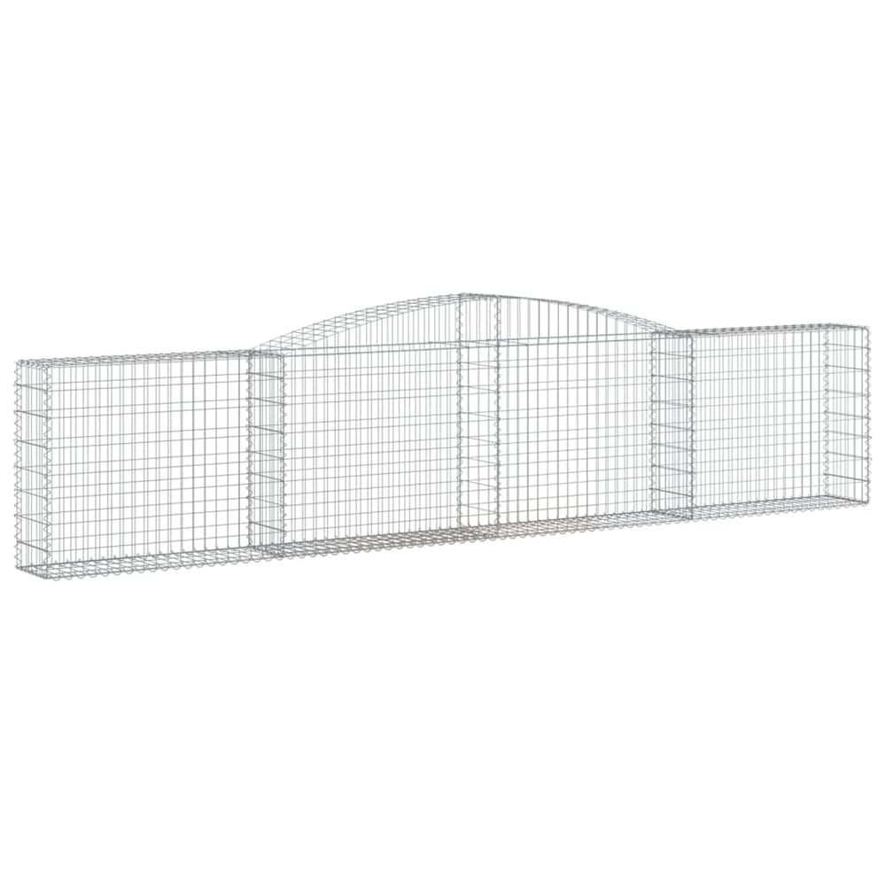 Gabione mit Hochbogen 400x30x80/100 cm Verzinktes Eisen