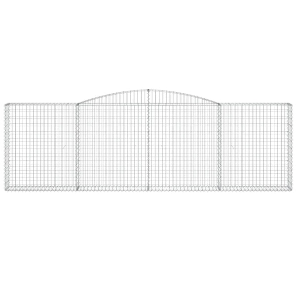 Gabione mit Hochbogen 400x30x120/140 cm Verzinktes Eisen