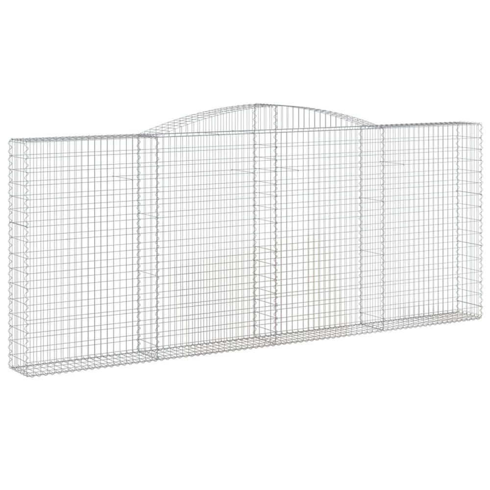 Gabione mit Hochbogen 400x30x160/180 cm Verzinktes Eisen