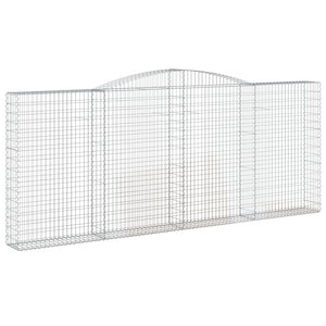 Gabione mit Hochbogen 400x30x160/180 cm Verzinktes Eisen