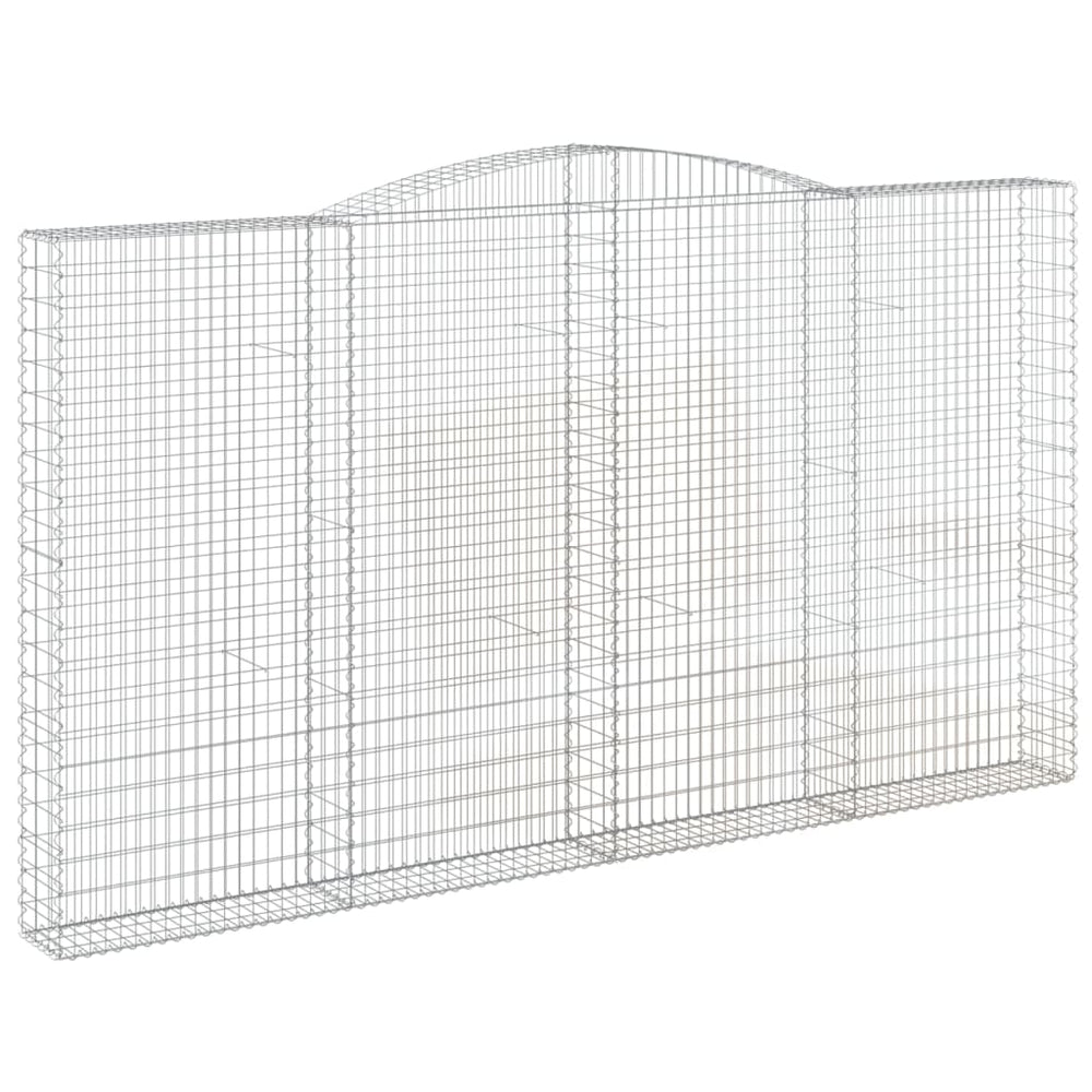 Gabione mit Hochbogen 400x30x220/240 cm Verzinktes Eisen
