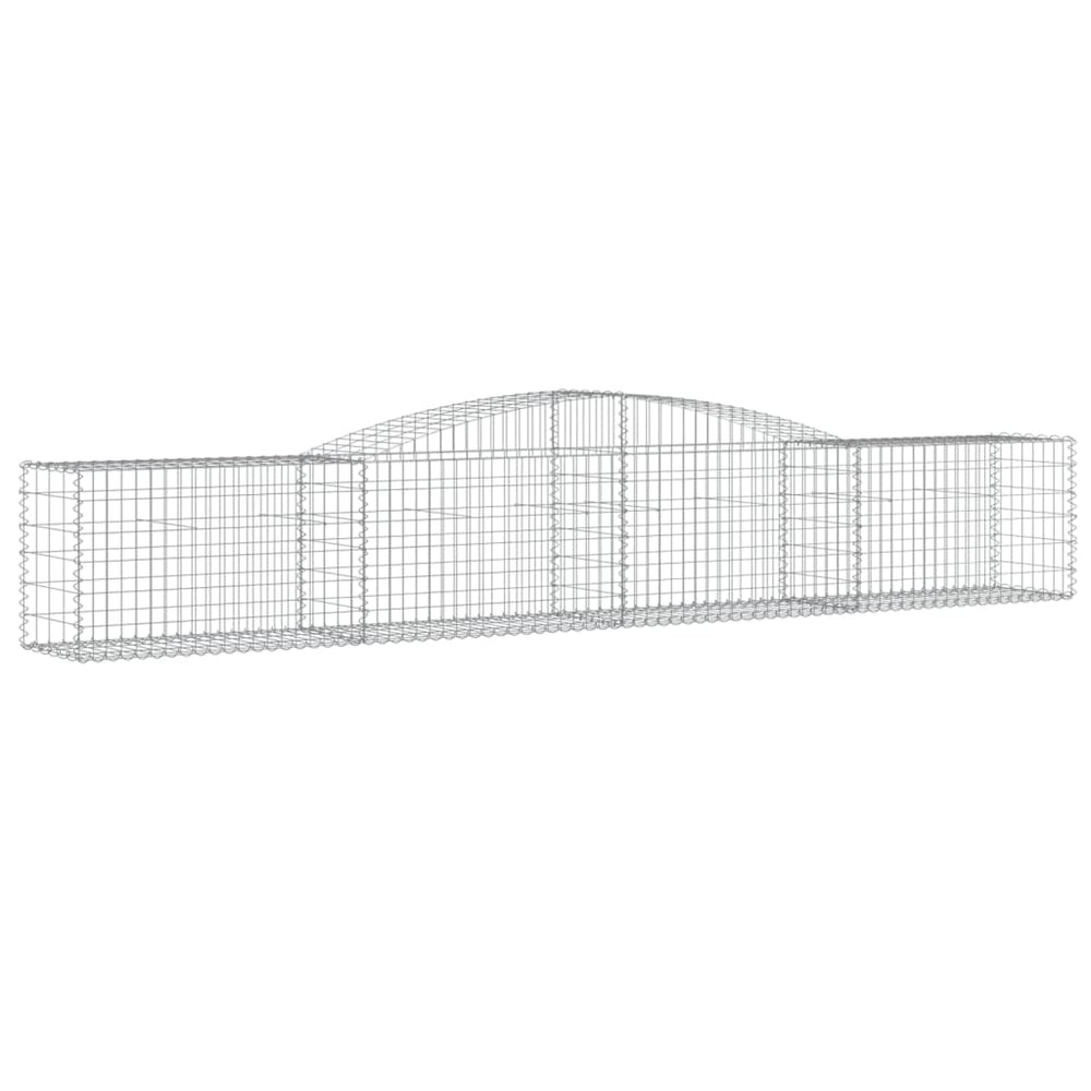 Gabione mit Hochbogen 400x50x60/80 cm Verzinktes Eisen