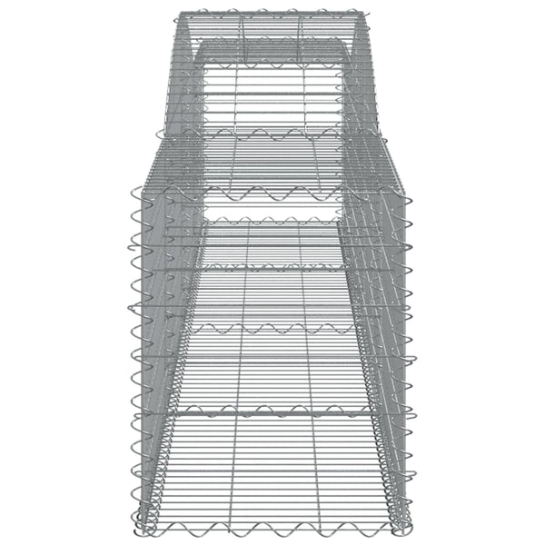Gabione mit Hochbogen 400x50x60/80 cm Verzinktes Eisen