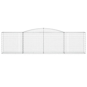 Gabione mit Hochbogen 400x50x100/120 cm Verzinktes Eisen