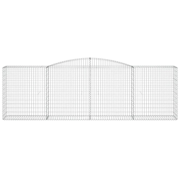 Gabione mit Hochbogen 400x50x120/140 cm Verzinktes Eisen