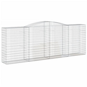 Gabione mit Hochbogen 400x50x140/160 cm Verzinktes Eisen