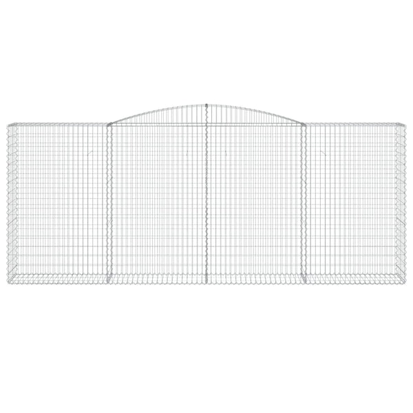 Gabione mit Hochbogen 400x50x160/180 cm Verzinktes Eisen