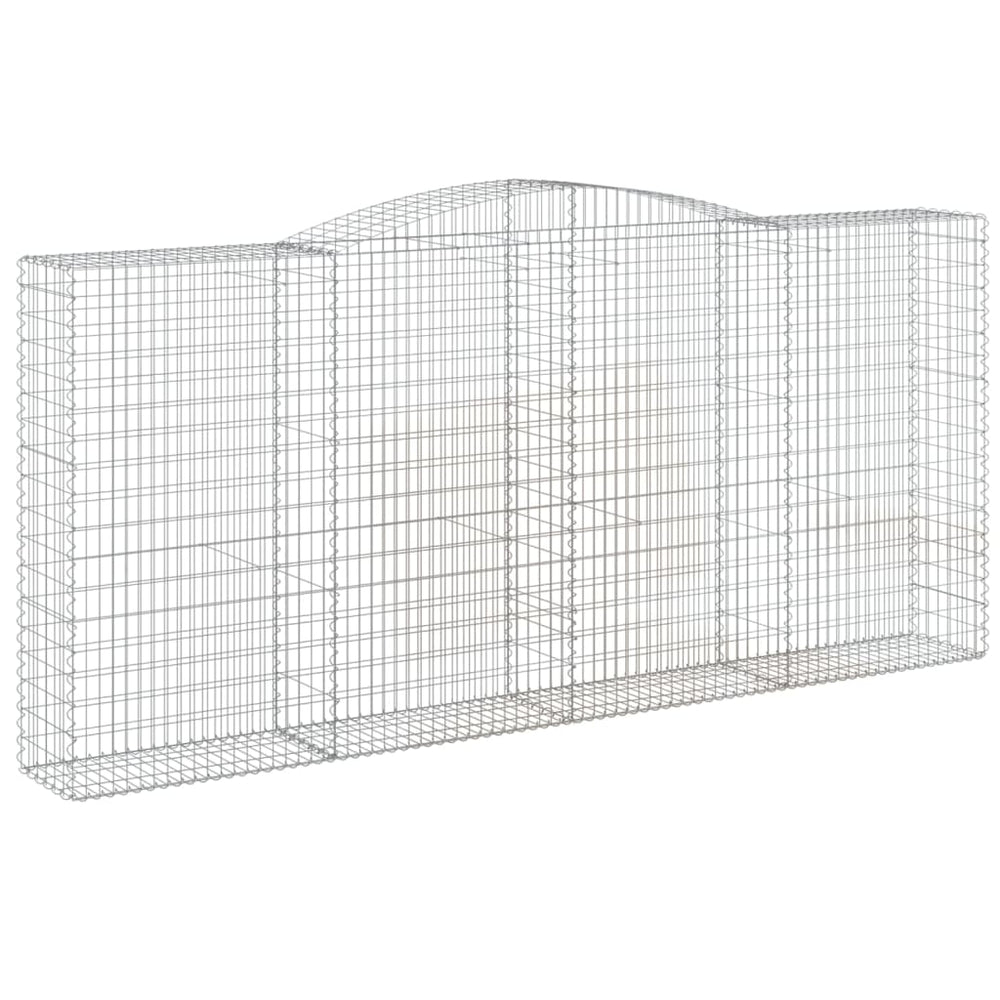 Gabione mit Hochbogen 400x50x180/200 cm Verzinktes Eisen