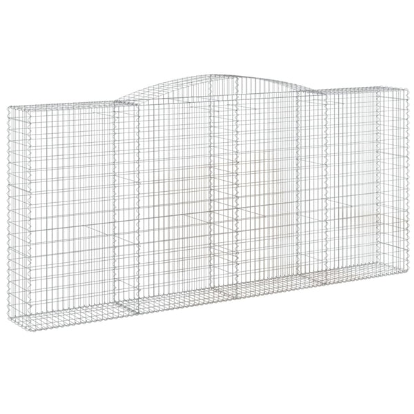 Gabione mit Hochbogen 400x50x180/200 cm Verzinktes Eisen