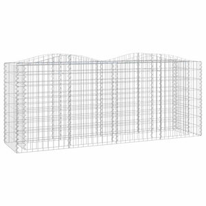 Gabionen-Hochbeet mit Hochbogen 200x50x100 cm Verzinktes Eisen