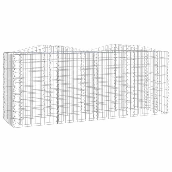 Gabionen-Hochbeet mit Hochbogen 200x50x100 cm Verzinktes Eisen