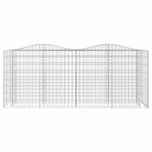 Gabionen-Hochbeet mit Hochbogen 200x50x100 cm Verzinktes Eisen