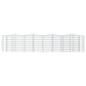 Gabionen-Hochbeet mit Hochbogen 400x50x100 cm Verzinktes Eisen