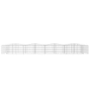 Gabionen-Hochbeet mit Hochbogen 400x100x50 cm Verzinktes Eisen