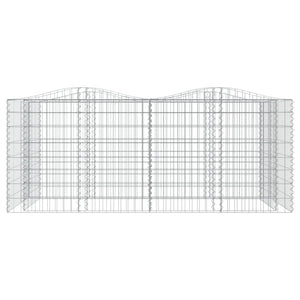 Gabionen-Hochbeet mit Hochbogen 200x100x100 cm Verzinktes Eisen