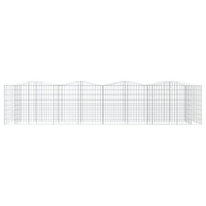 Gabionen-Hochbeet mit Hochbogen 400x100x100 cm Verzinktes Eisen