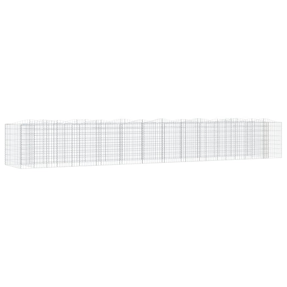 Gabionen-Hochbeet mit Hochbogen 600x100x100 cm Verzinktes Eisen