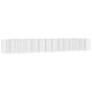 Gabionen-Hochbeet mit Hochbogen 600x100x100 cm Verzinktes Eisen