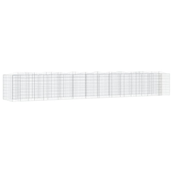 Gabionen-Hochbeet mit Hochbogen 600x100x100 cm Verzinktes Eisen