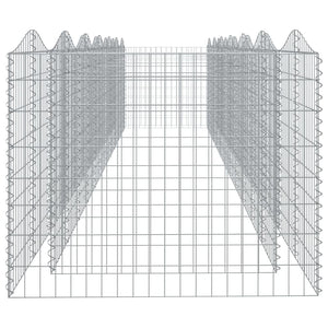 Gabionen-Hochbeet mit Hochbogen 600x100x100 cm Verzinktes Eisen