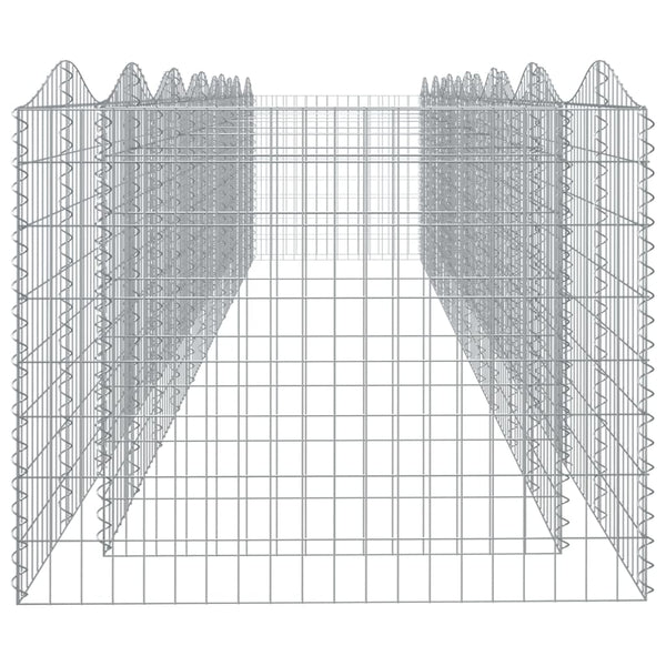 Gabionen-Hochbeet mit Hochbogen 600x100x100 cm Verzinktes Eisen