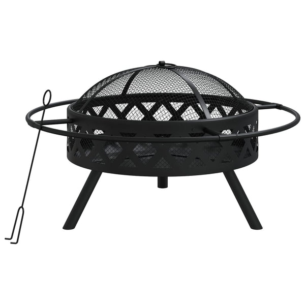 vidaXL Foyer extérieur avec tisonnier 70 cm XXL Acier
