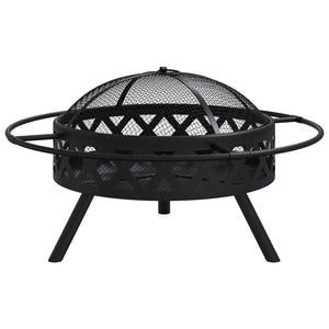 vidaXL Foyer extérieur avec tisonnier 70 cm XXL Acier