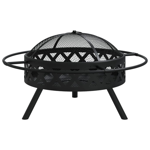 vidaXL Foyer extérieur avec tisonnier 70 cm XXL Acier