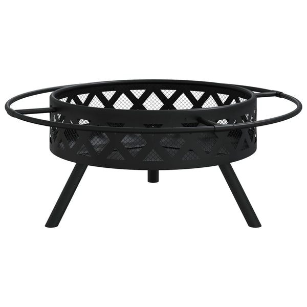 vidaXL Foyer extérieur avec tisonnier 70 cm XXL Acier