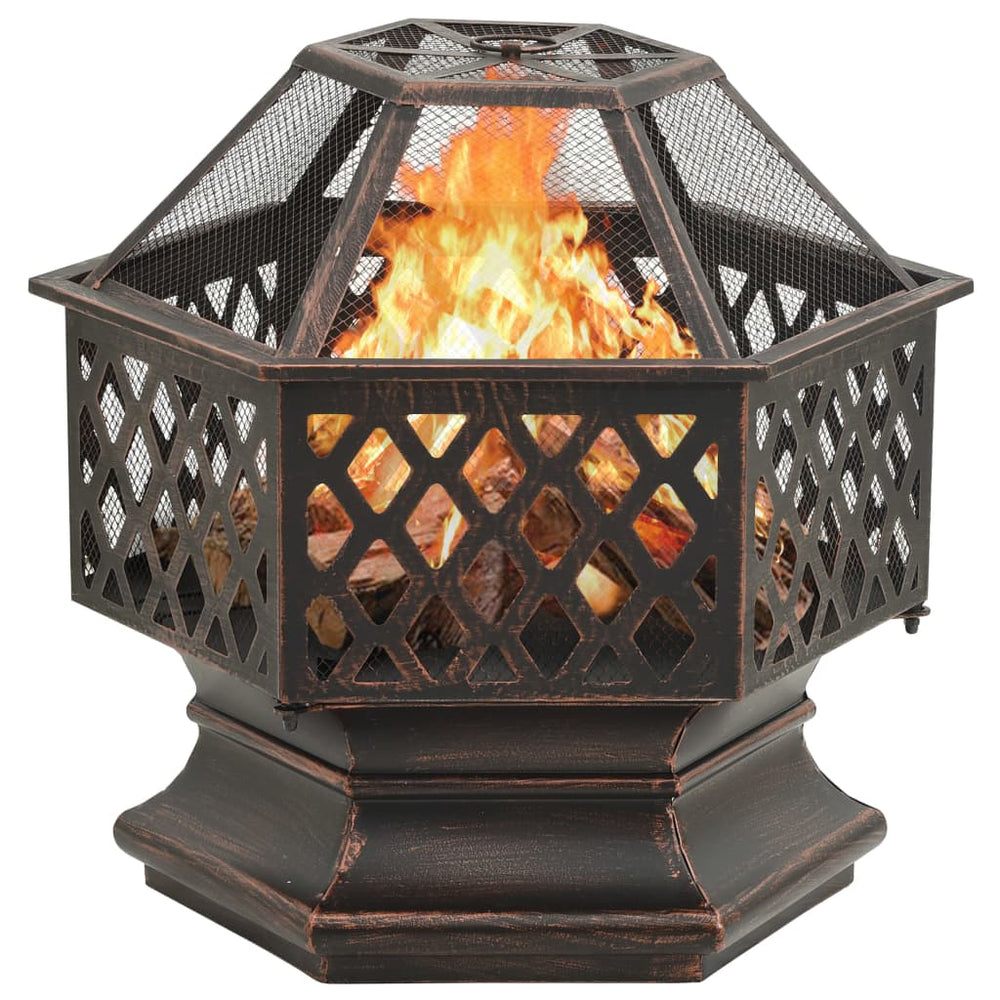 XXL Feuerkorb mit Schürhaken, 62 cm