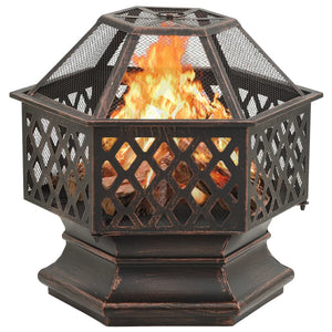 XXL Feuerkorb mit Schürhaken, 62 cm