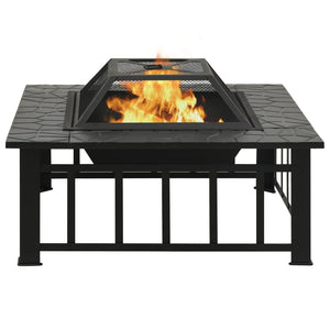 vidaXL Brasero avec tisonnier 79x79x46,5 cm XXL Acier