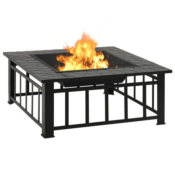 vidaXL Brasero avec tisonnier 79x79x46,5 cm XXL Acier
