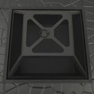 vidaXL Brasero avec tisonnier 79x79x46,5 cm XXL Acier