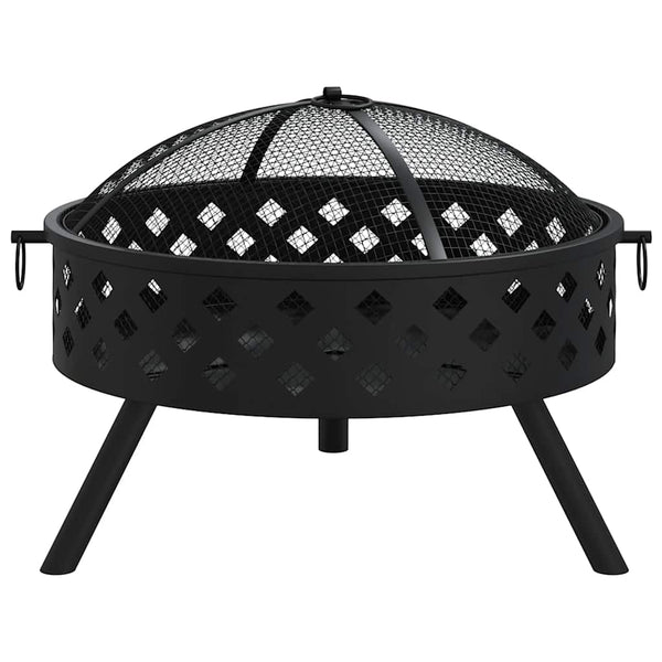 vidaXL Brasero avec tisonnier 58 cm XXL Acier