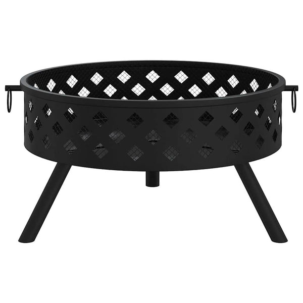 vidaXL Brasero avec tisonnier 58 cm XXL Acier