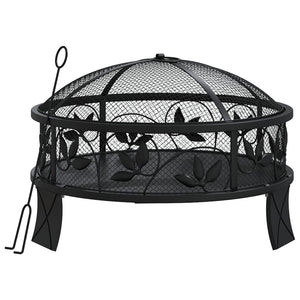 vidaXL Brasero avec tisonnier 50 cm XXL Acier